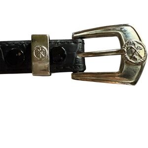 Black Leather Belt with Golf Club Medallions Size Medium